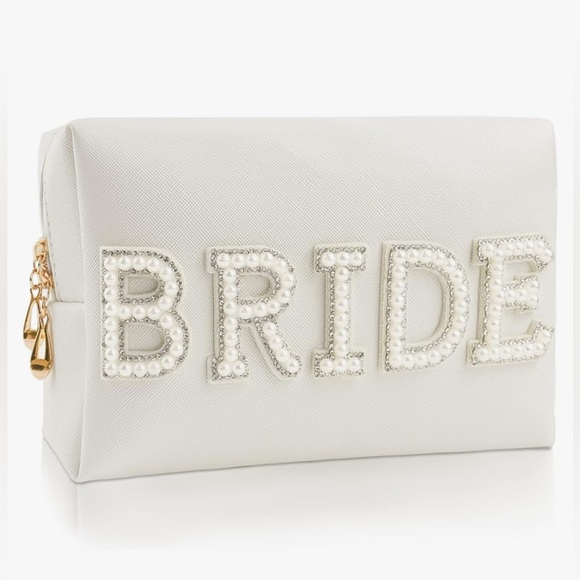 Handbags - ♥️ Makeup Bag Bride Engagement Gift White Pearl Rhinestone Travel Toiletry Bag